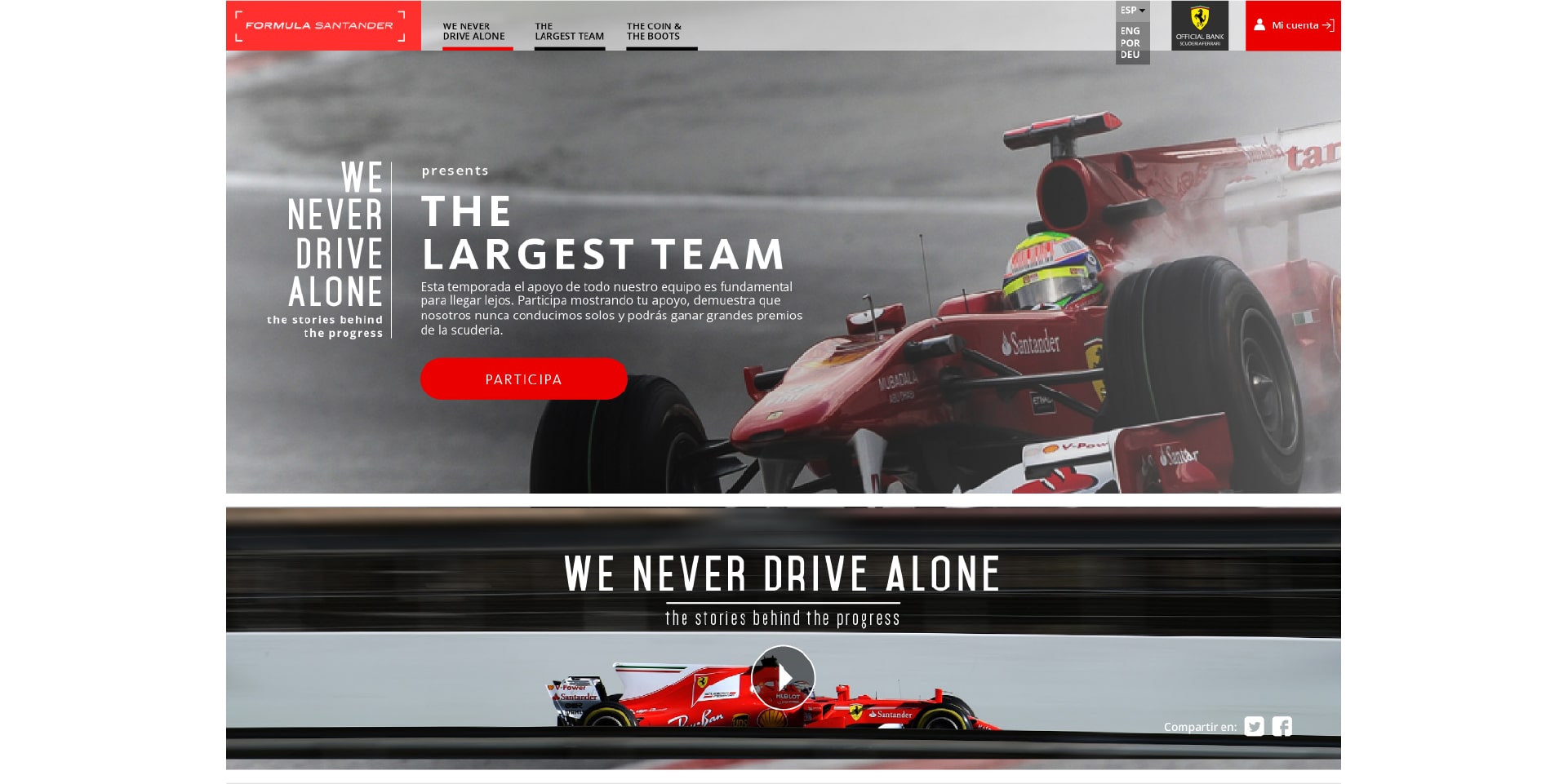 Premios acción we never drive alone Santander Ferrari
